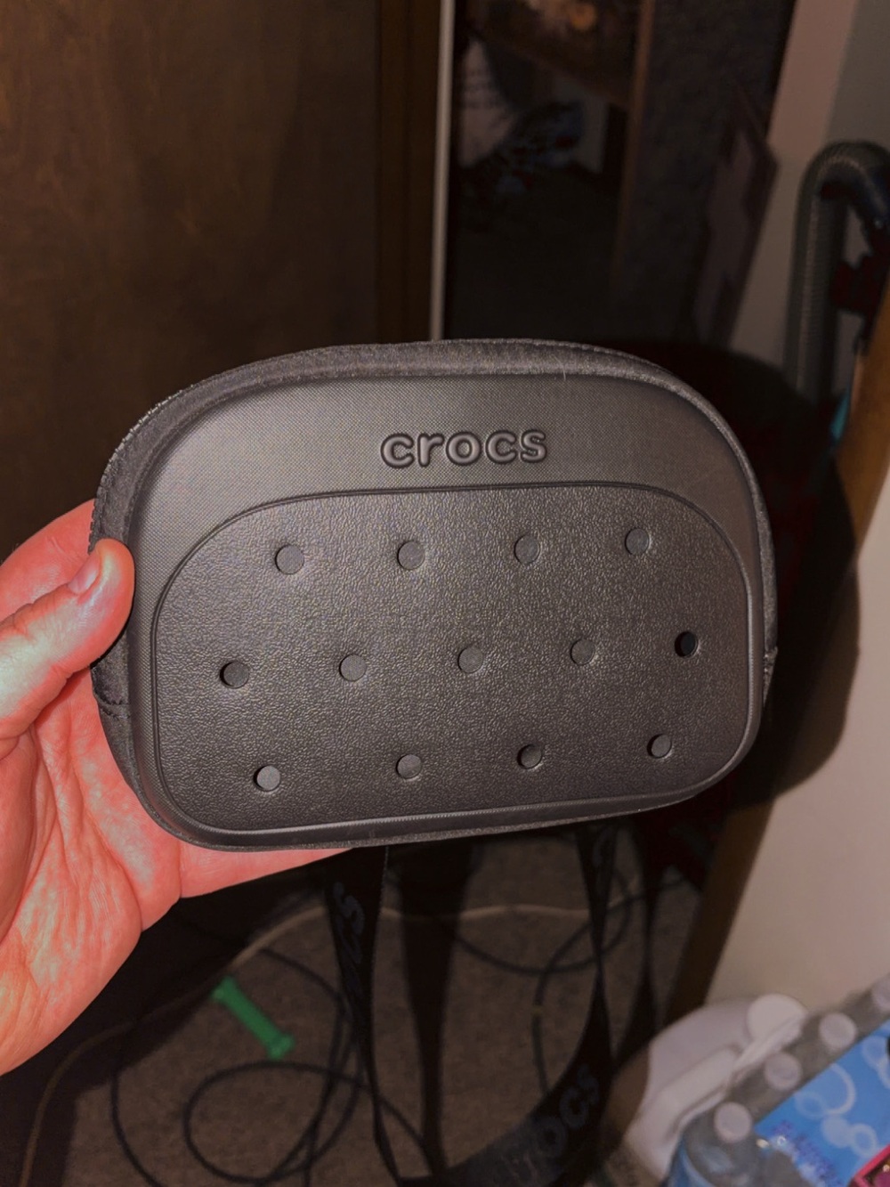 CROCS Black Small Zip Pouch with Logo